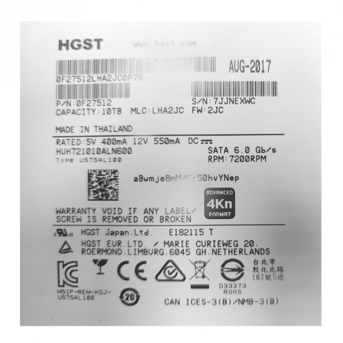 Жесткий диск Huawei HDD 3.5" 10 TB SATA3 7.2K 02350YQC