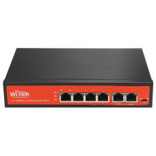 Wi-Tek WI-PS205 - Неуправляемый коммутатор, 6 портов, 3 PoE (1 порт 802.3bt)